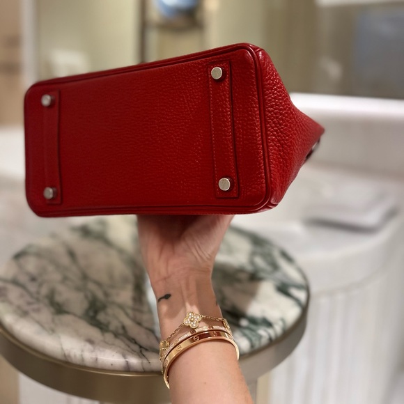 HERMES Togo Birkin 25 with Palladium Hardware - Picture 7 of 16